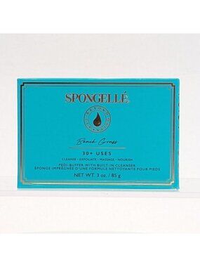 Spongelle Pedi-Buffer w Built-In Cleanser Beach Grass 30+ Uses 3 Oz Exfoliates
